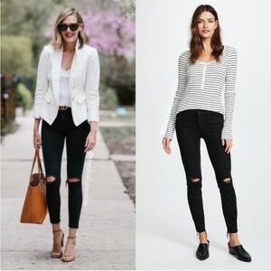 MOTHER Looker Ankle Fray Jeans Distressed